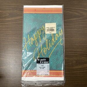 Vtg Happy Holidays 54"x96" Paper Table Cover 1991 Party House Design By KARA